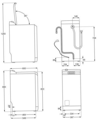 Wasmachine Electrolux PerfectCare 600 EW6T5R061 - bxHW: 59.60x32.80x84.60 cm